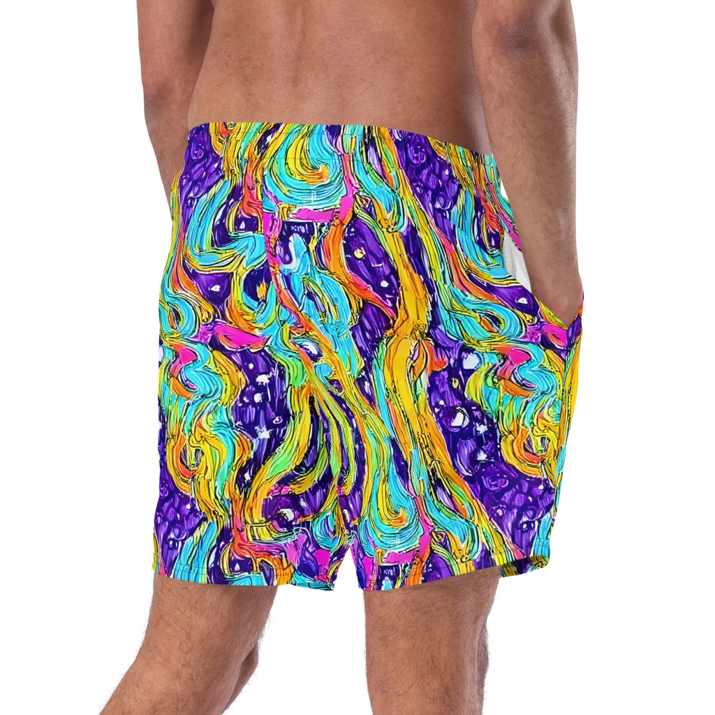 Radiant Frenzy on Swim Trunks — Right Back