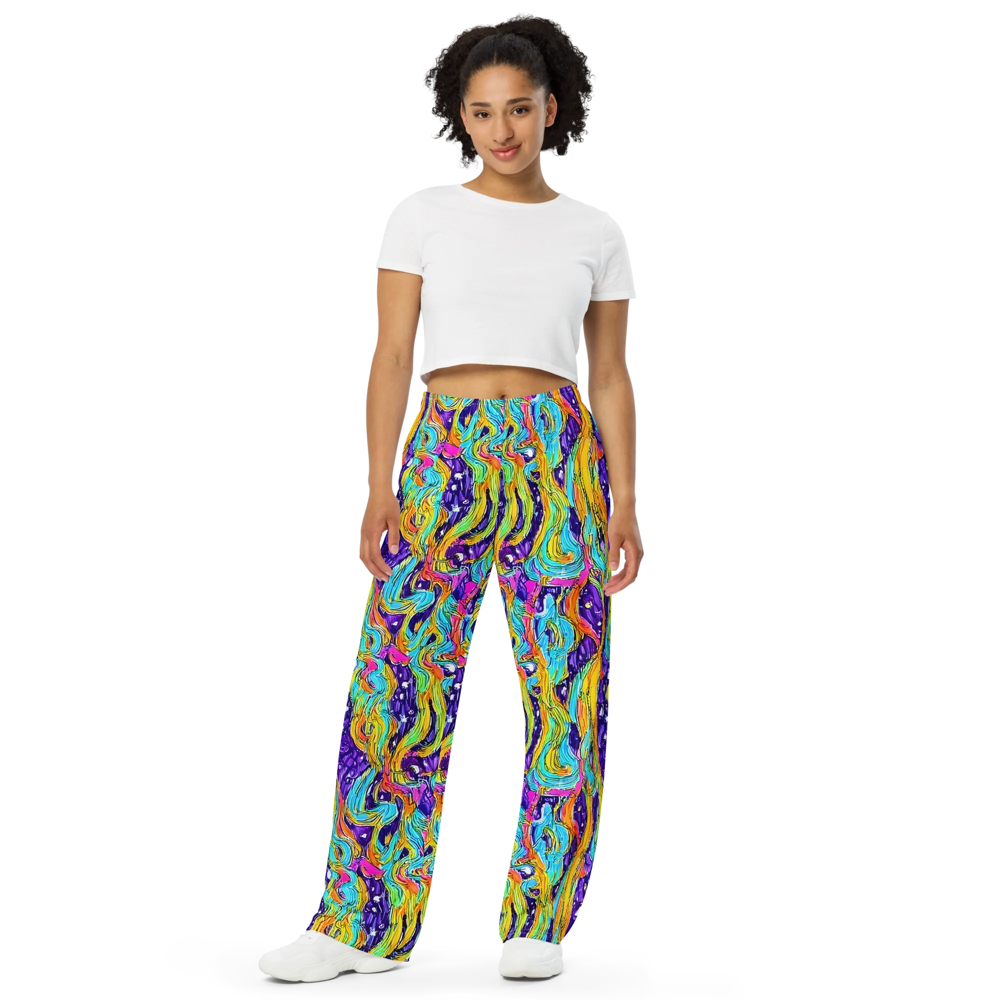 Radiant Frenzy on Wide-Leg Pants — Front