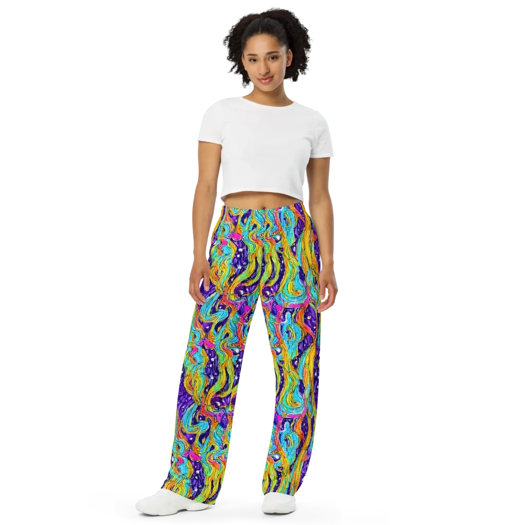 Radiant Frenzy on Wide-Leg Pants — Front