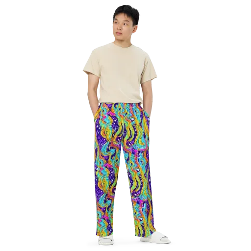 Radiant Frenzy on a Wide-Leg Pants