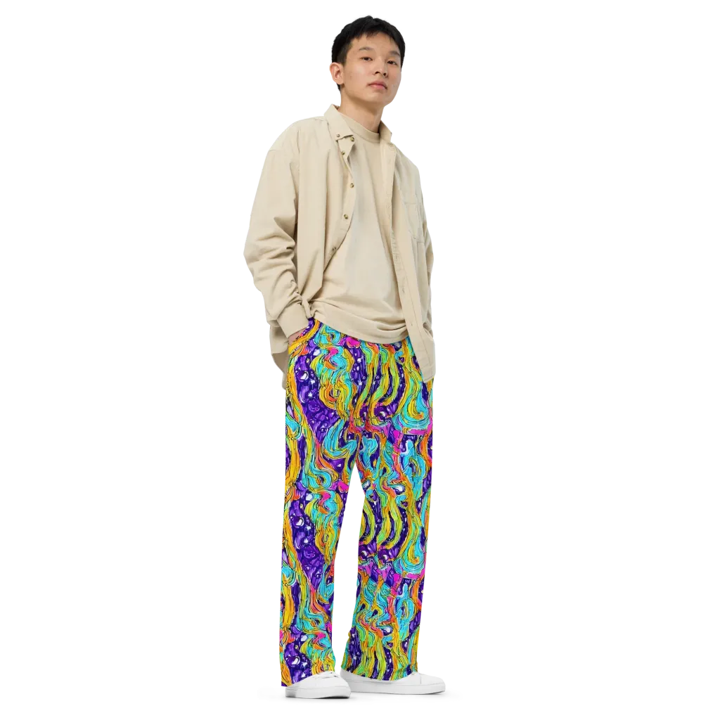 Radiant Frenzy on Wide-Leg Pants — Right Front