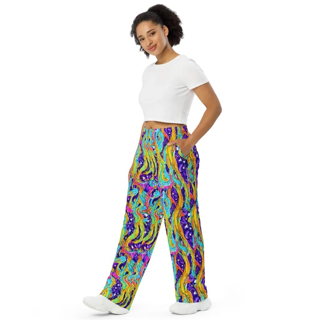 Radiant Frenzy on Wide-Leg Pants — Left Front