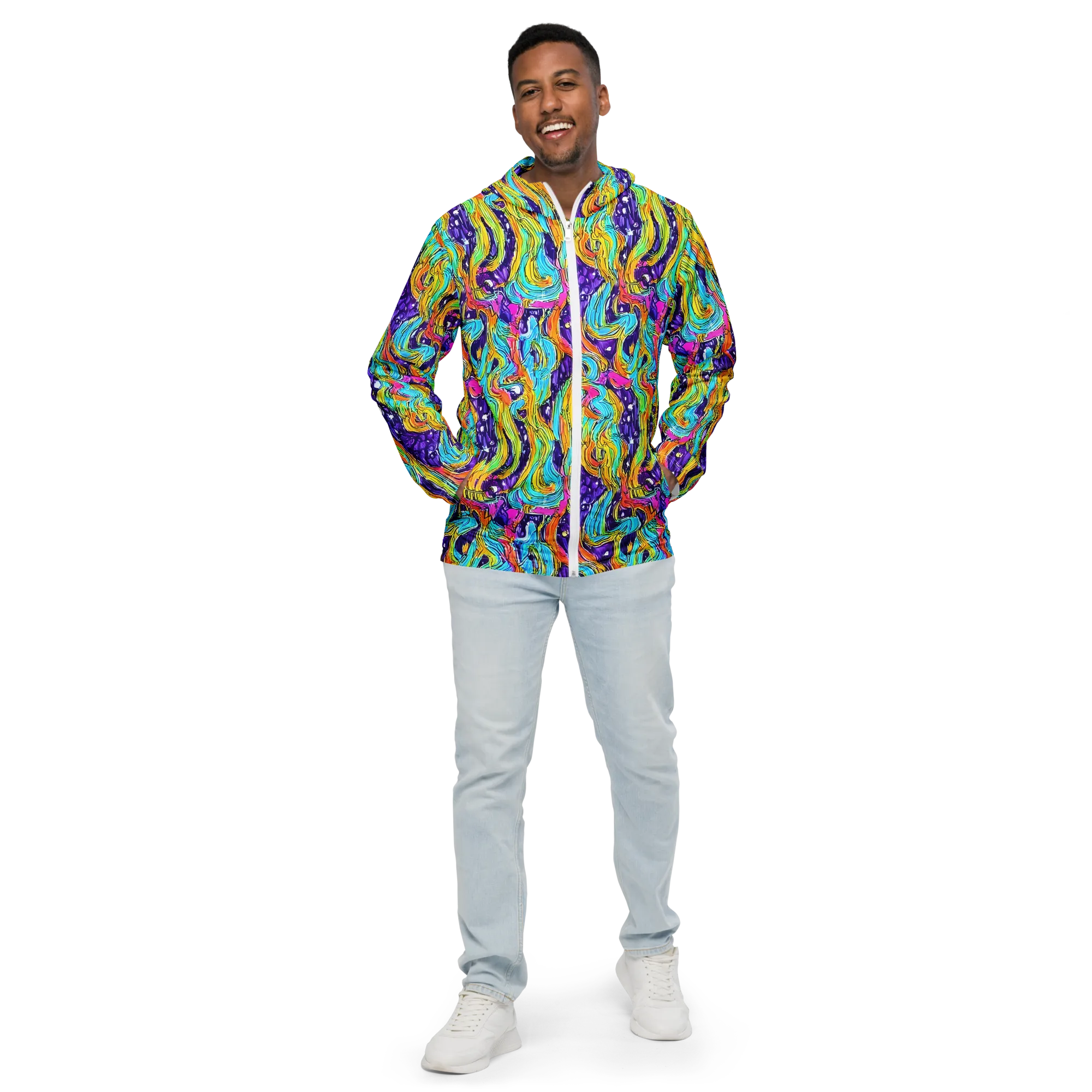 Radiant Frenzy on Men's Windbreaker — Front