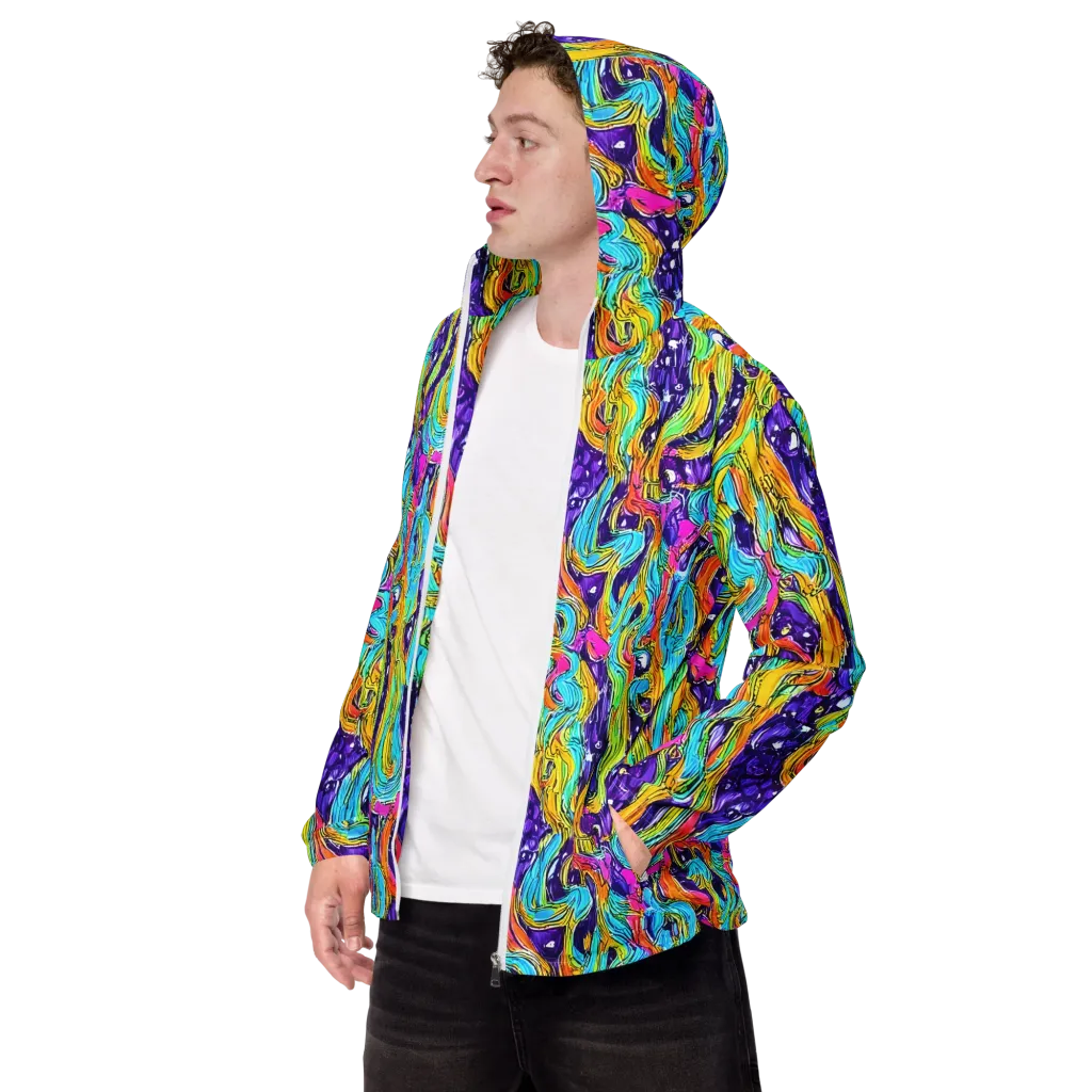 Radiant Frenzy on Men's Windbreaker — Left Front