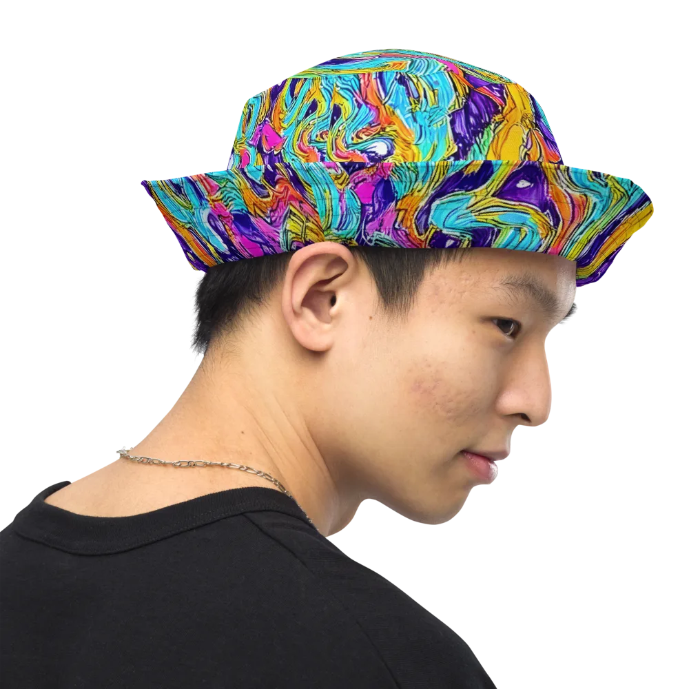 Radiant Frenzy on Reversible Bucket Hat — Right Outside