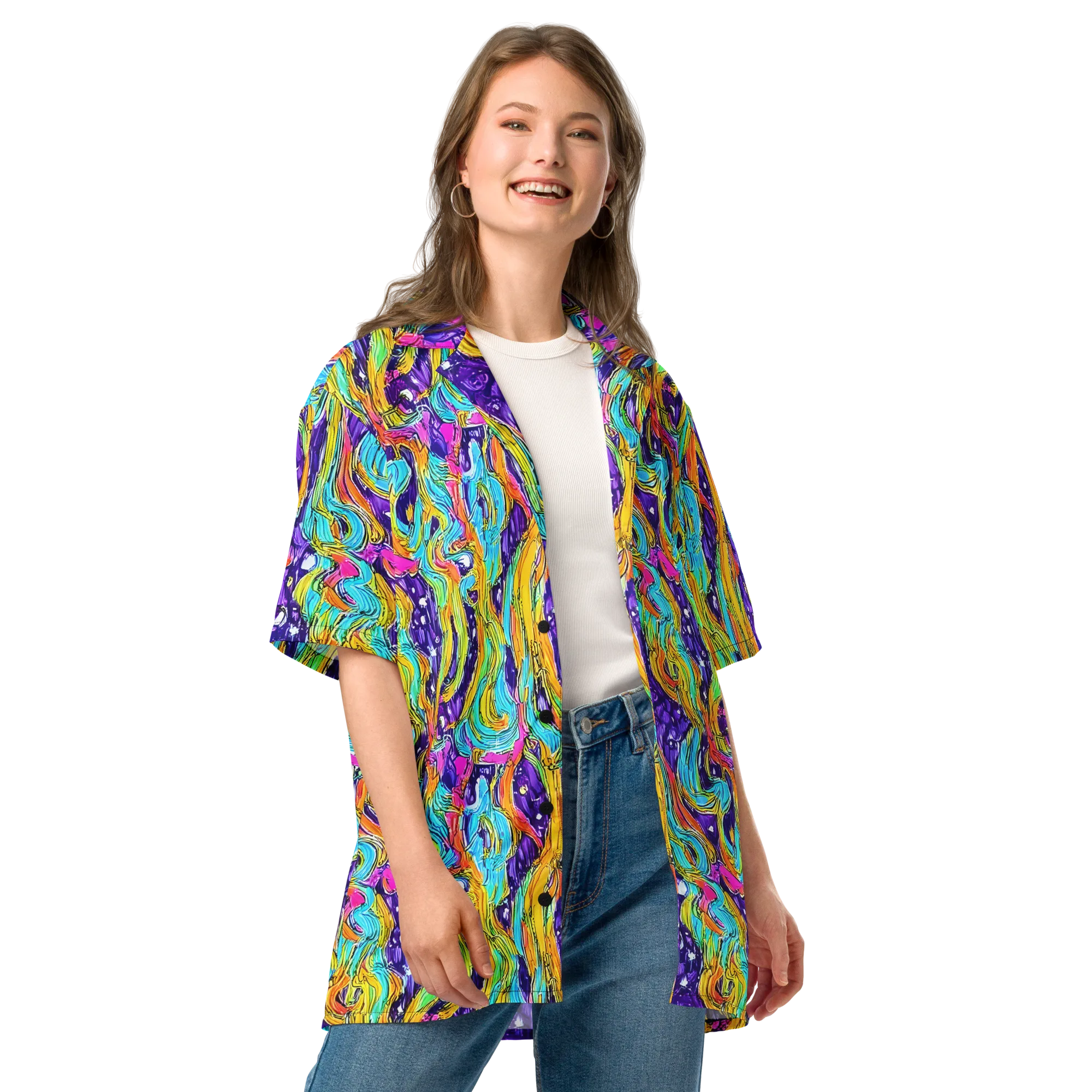 Radiant Frenzy on Button Shirt — Front