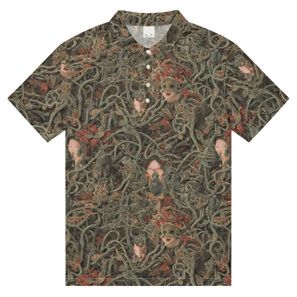 Olive Labyrinth on Men's Slim Fit Polo Shirt — Front
