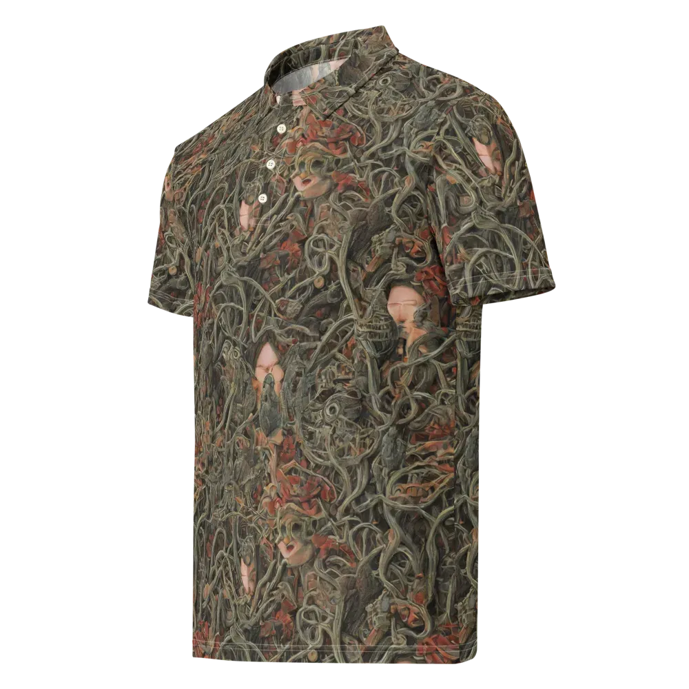 Olive Labyrinth on Men's Slim Fit Polo Shirt — Left Front