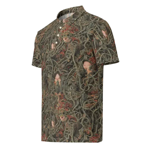 Olive Labyrinth on a Men's Slim Fit Polo Shirt