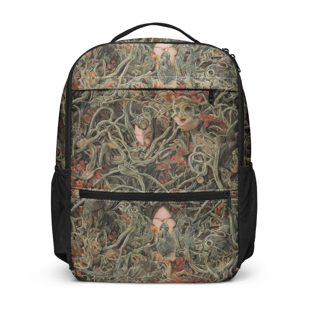 Olive Labyrinth on Utility Backpack — Front