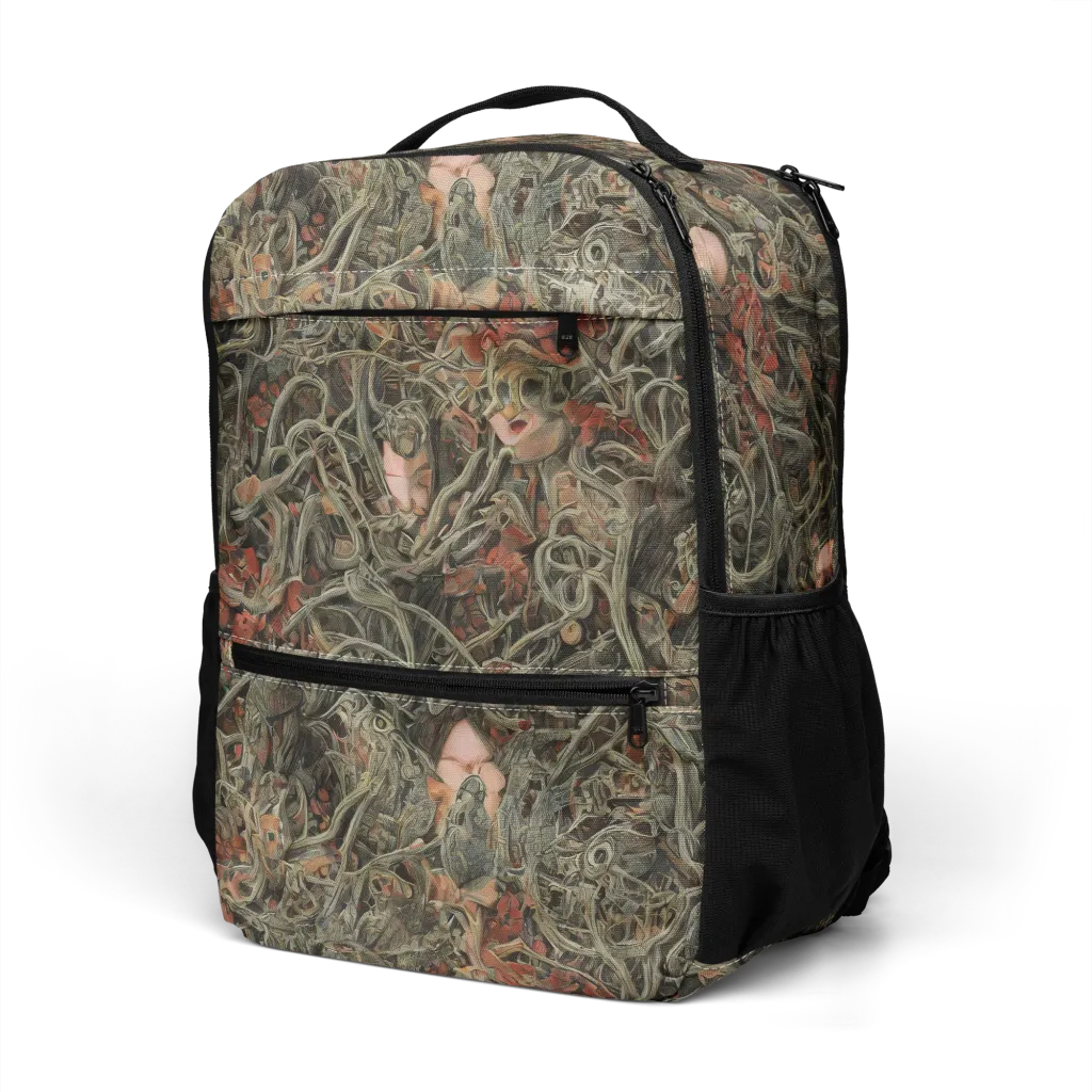 Olive Labyrinth on Utility Backpack — Left Front
