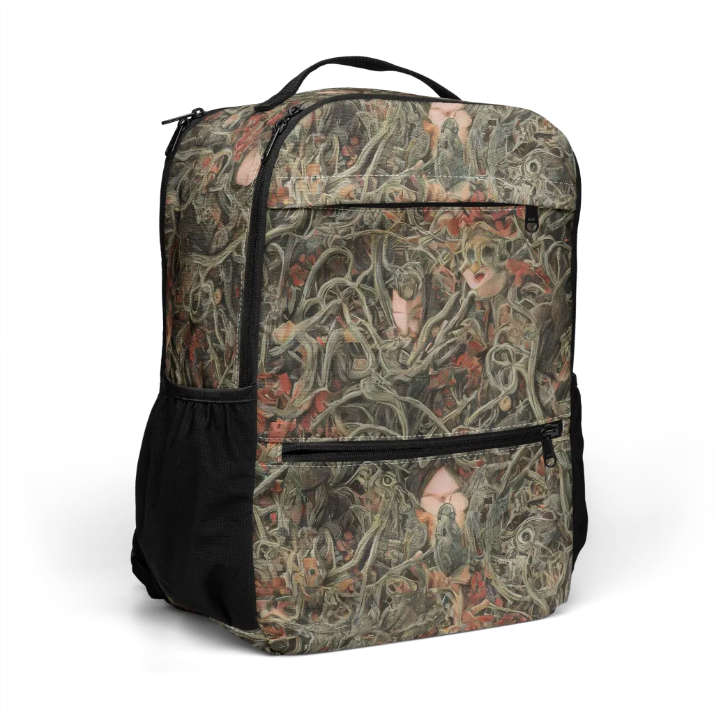 Olive Labyrinth on Utility Backpack — Right Front