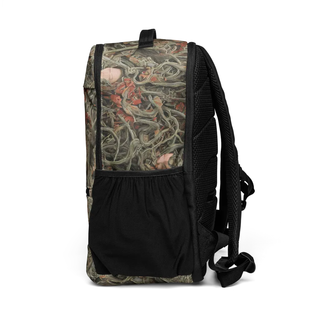 Olive Labyrinth on Utility Backpack — Left