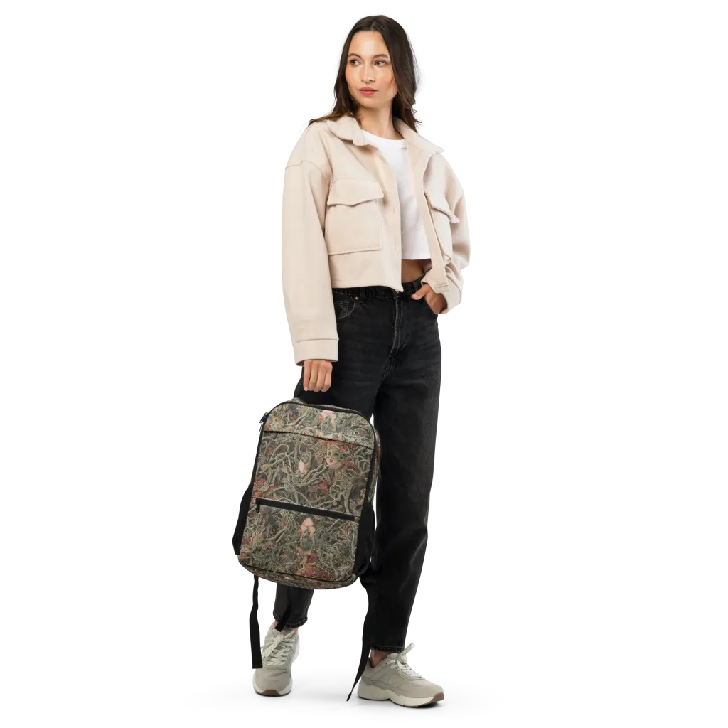 Olive Labyrinth on Utility Backpack — Front