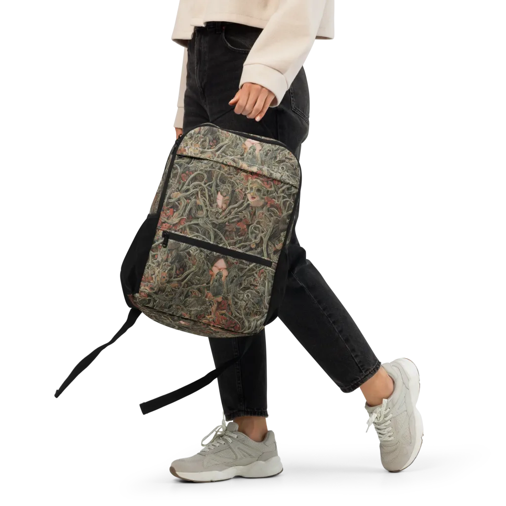 Olive Labyrinth on Utility Backpack — Front