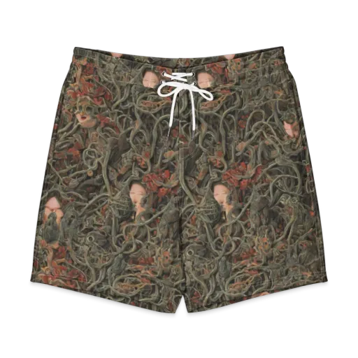 Olive Labyrinth on a Men's Board Shorts