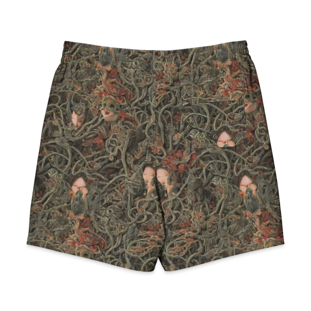 Olive Labyrinth on Men's Board Shorts — Back