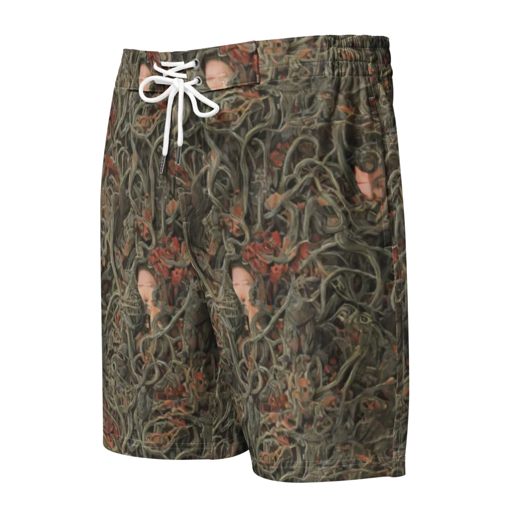 Olive Labyrinth on Men's Board Shorts — Front