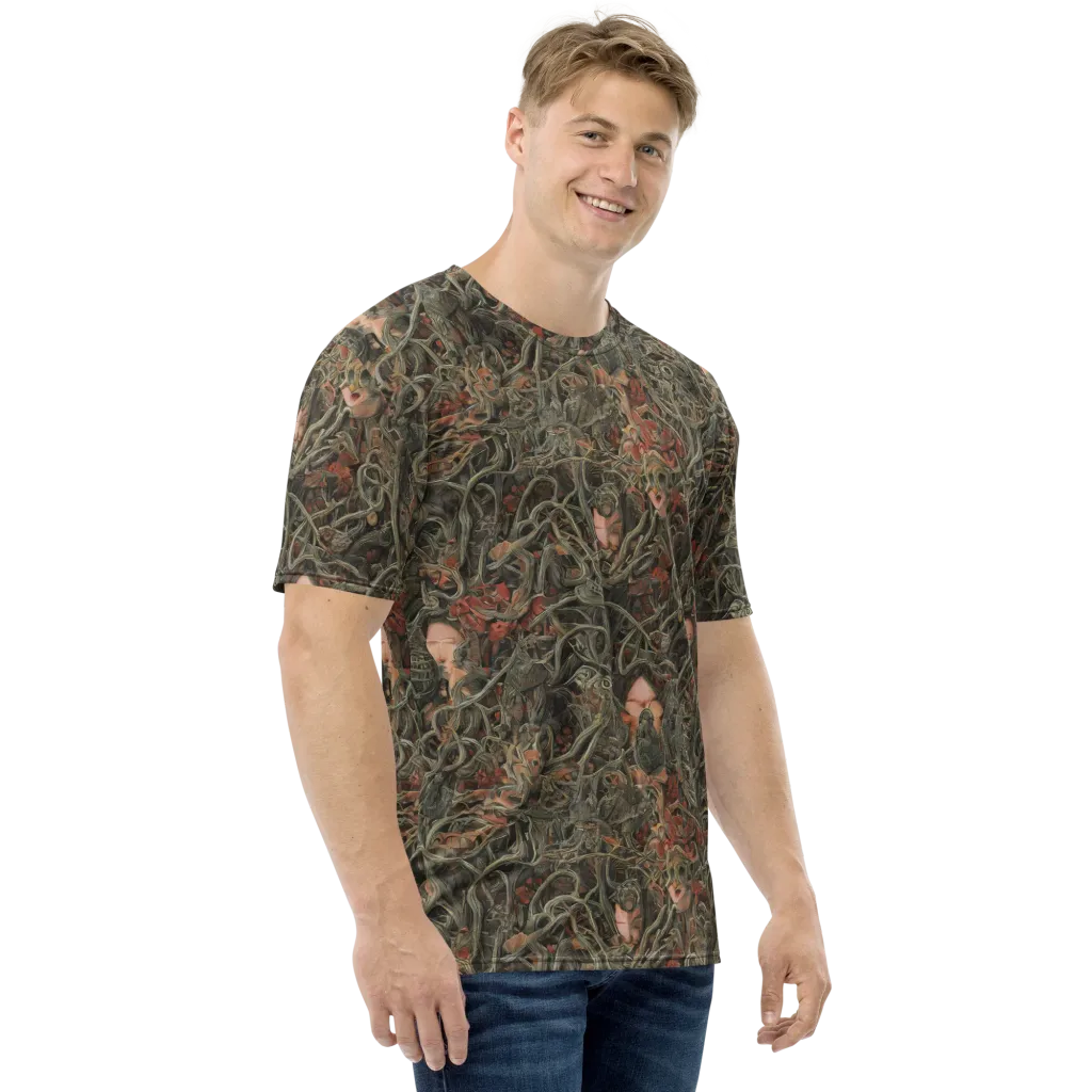 Olive Labyrinth on Men's Crew Neck T-Shirt — Right