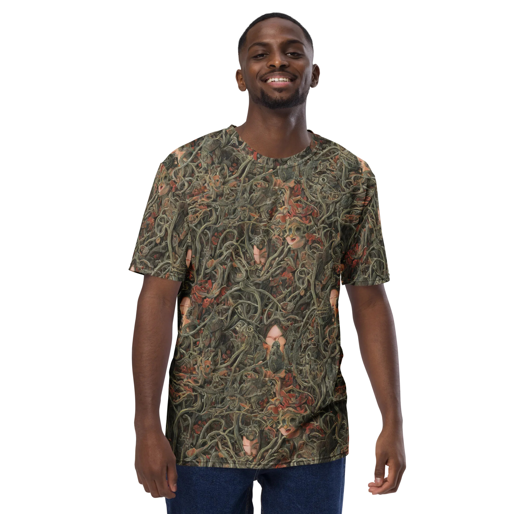Olive Labyrinth on Men's Crew Neck T-Shirt — Front