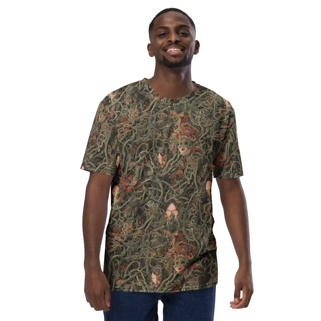 Olive Labyrinth on Men's Crew Neck T-Shirt — Front