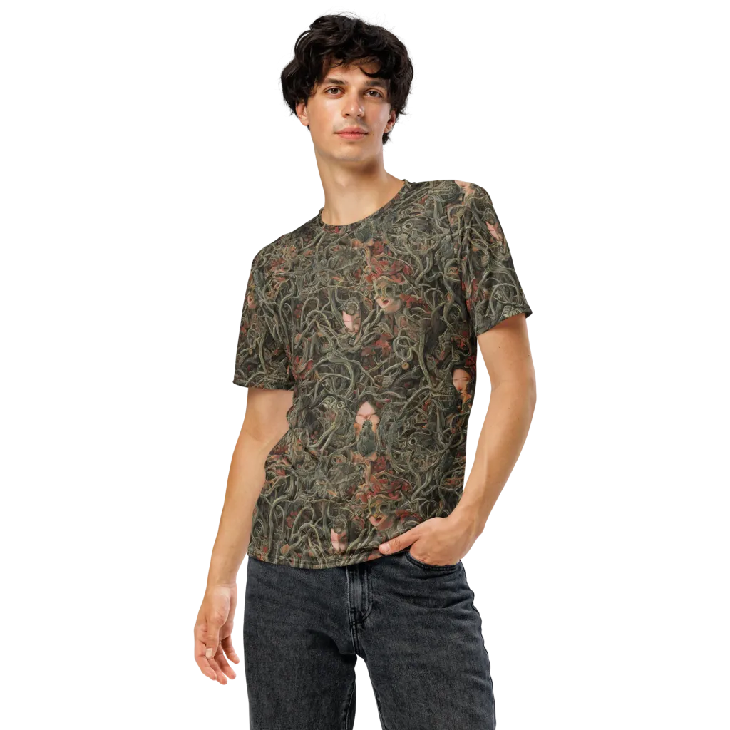 Olive Labyrinth on Men's Crew Neck T-Shirt — Front