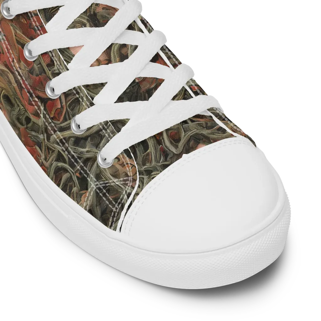 Olive Labyrinth on Men's High Top Canvas Shoes — Product details
