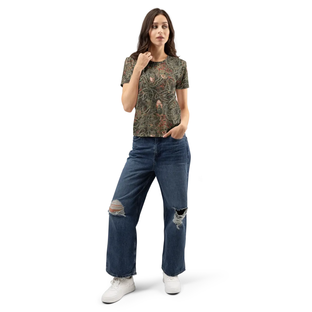 Olive Labyrinth on Women's Crew Neck T-Shirt — Front