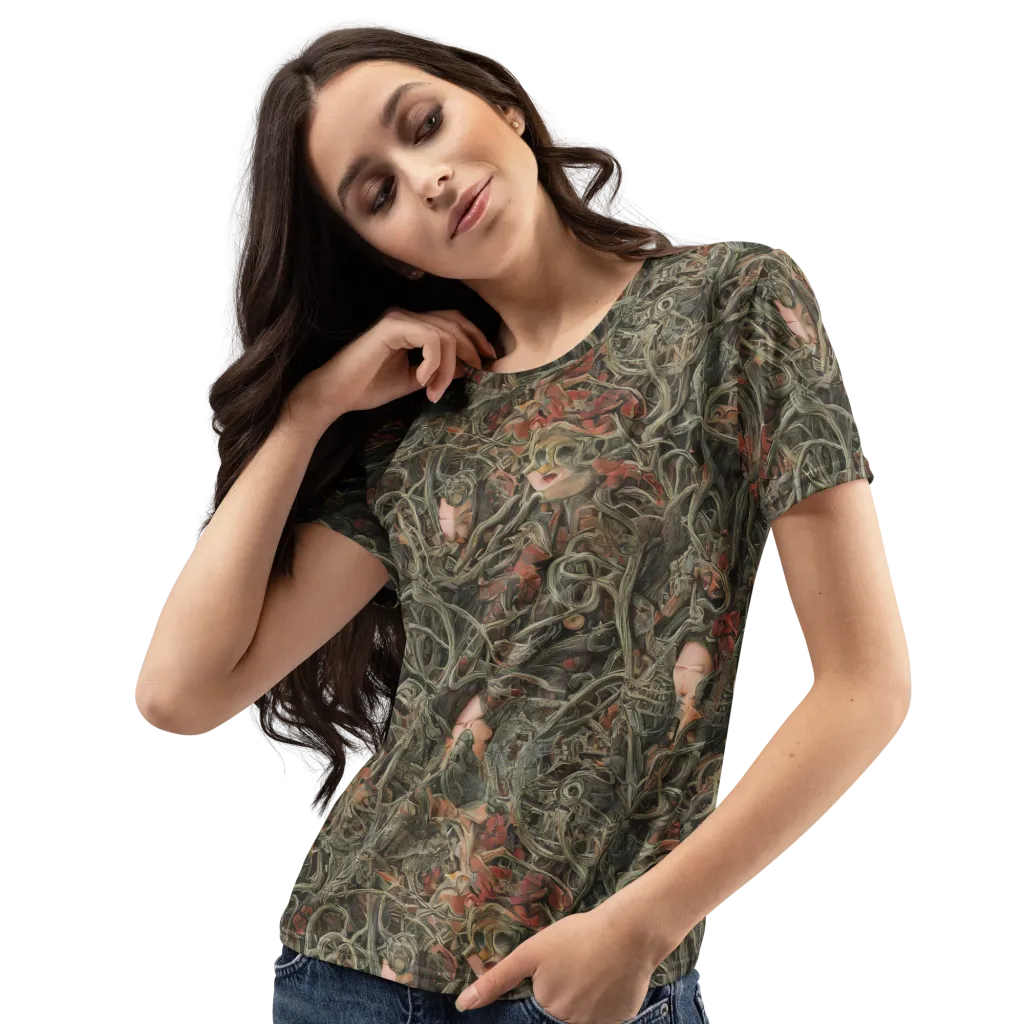 Olive Labyrinth on Women's Crew Neck T-Shirt — Left Front