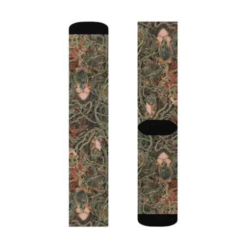 Olive Labyrinth on a Socks