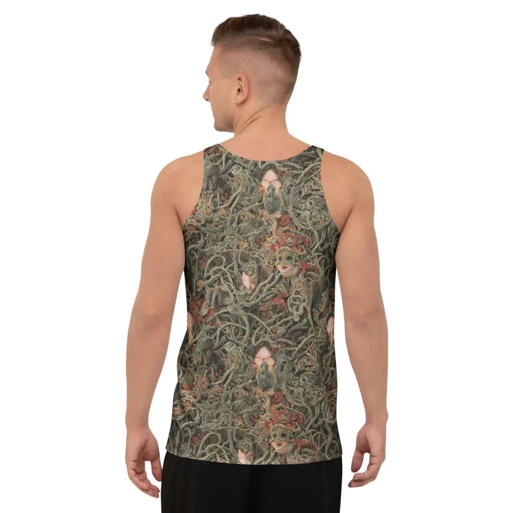 Olive Labyrinth on Men's Tank Top — Back