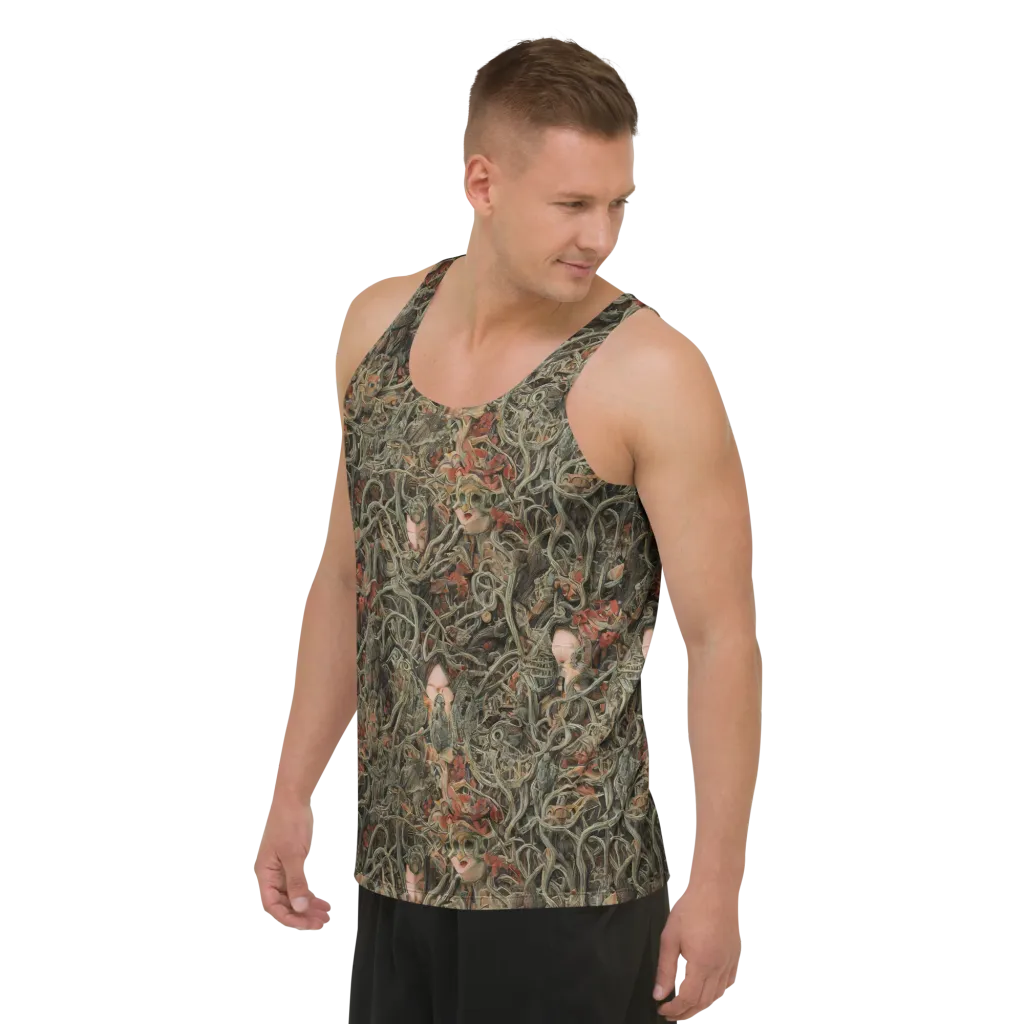 Olive Labyrinth on Men's Tank Top — Left Front