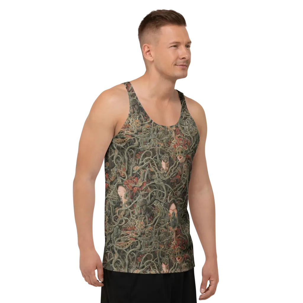 Olive Labyrinth on Men's Tank Top — Right Front