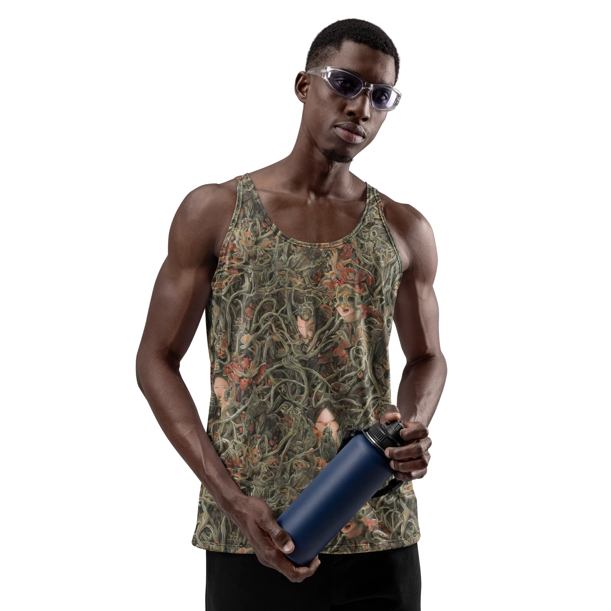 Olive Labyrinth on Men's Tank Top — Front