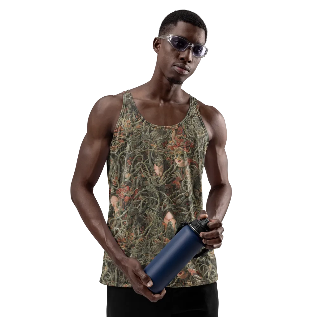 Olive Labyrinth on Men's Tank Top — Front