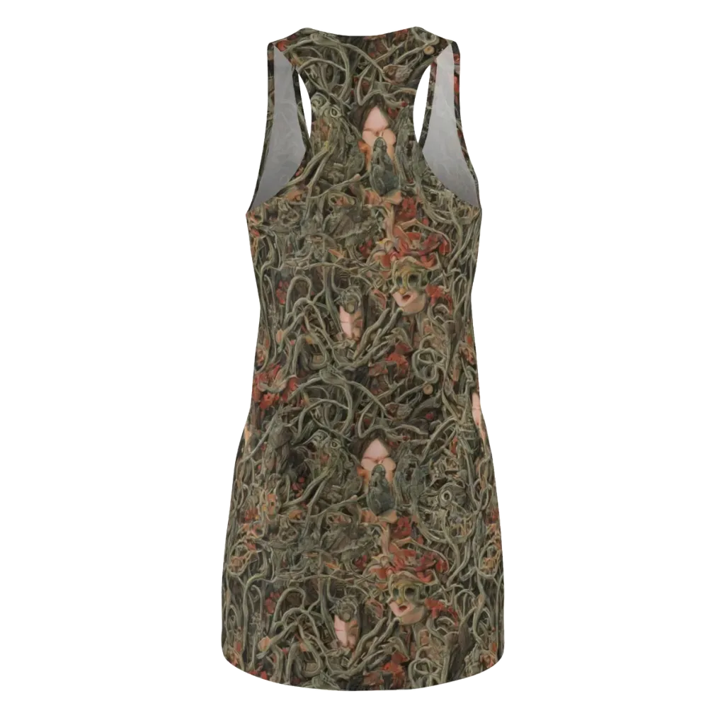 Olive Labyrinth on Racerback Dress — Back