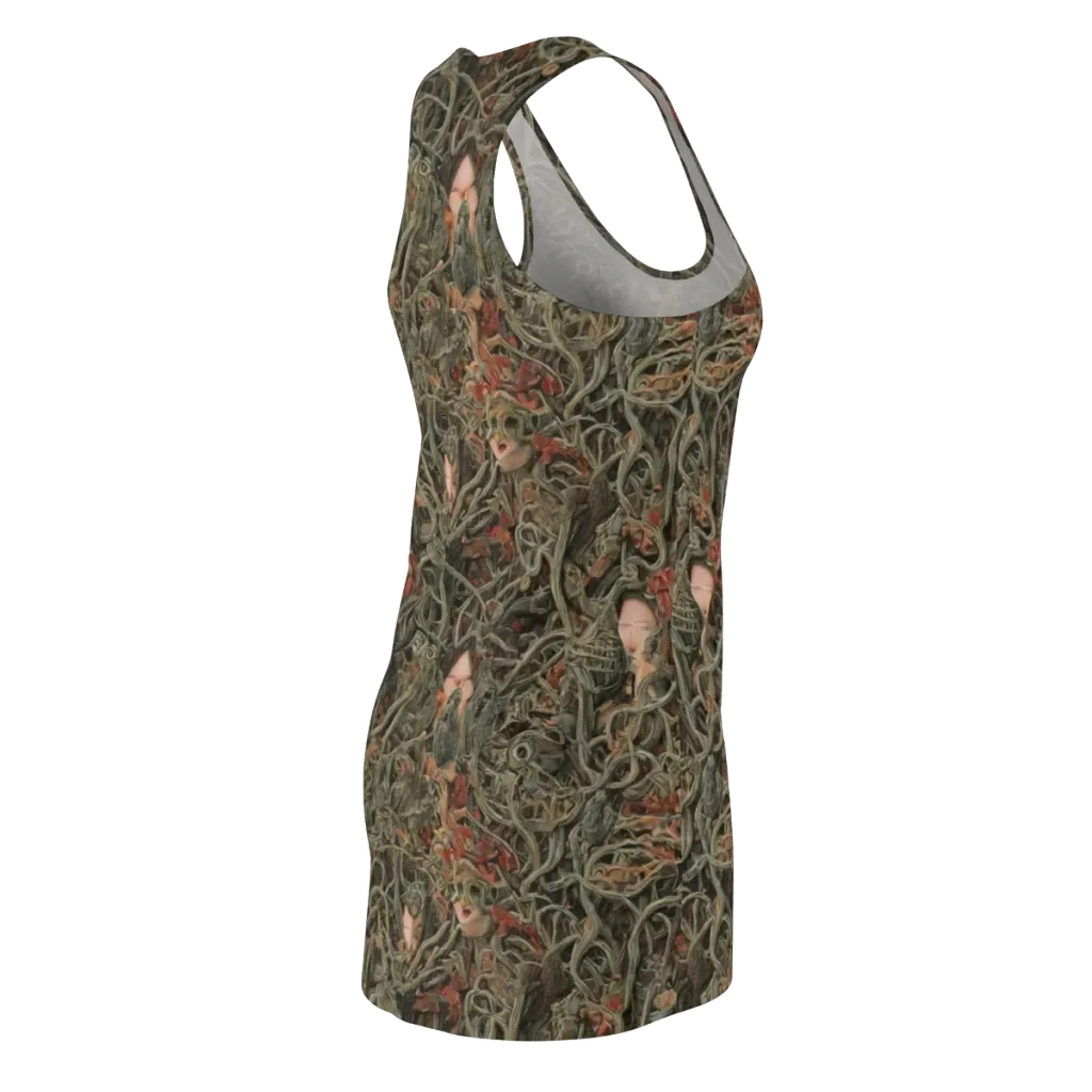 Olive Labyrinth on Racerback Dress — Back Side