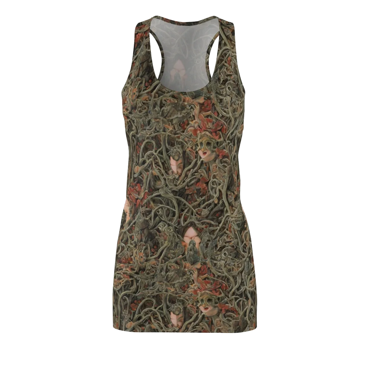 Olive Labyrinth on Racerback Dress — Front