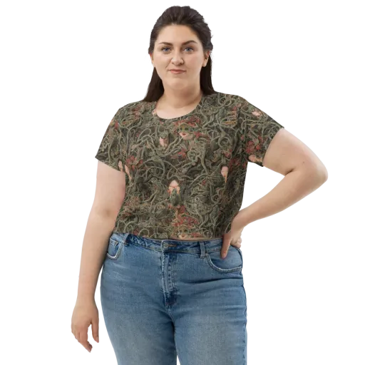 Olive Labyrinth on a Crop Tee