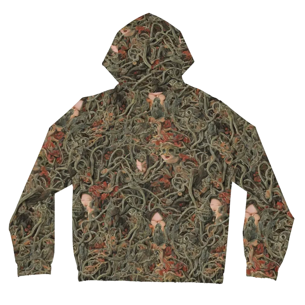 Olive Labyrinth on Women's Full-Zip Hoodie — Back