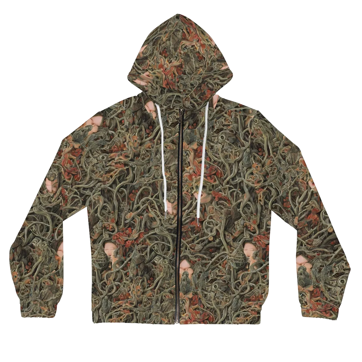 Olive Labyrinth on Women's Full-Zip Hoodie — Front