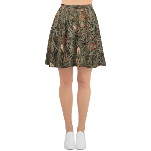Olive Labyrinth on a Skater Skirt