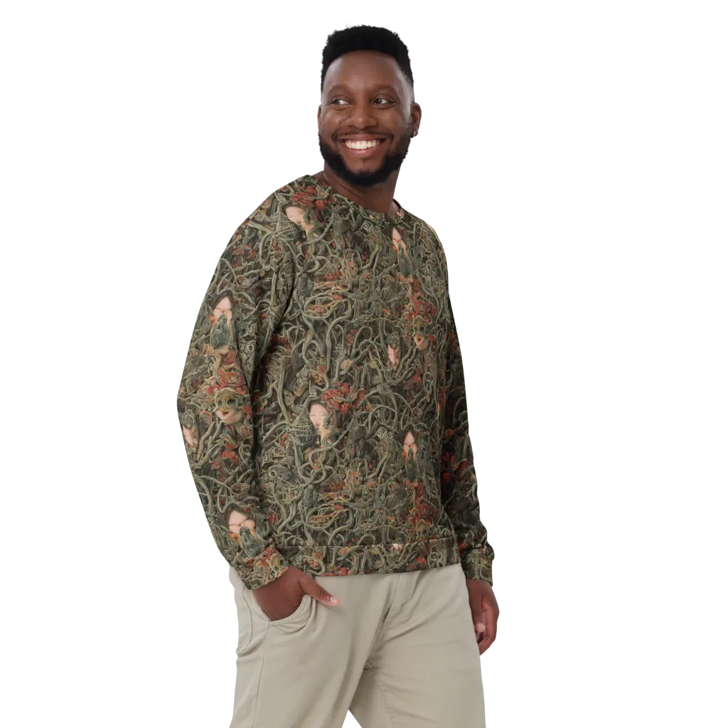 Olive Labyrinth on Sweatshirt — Front
