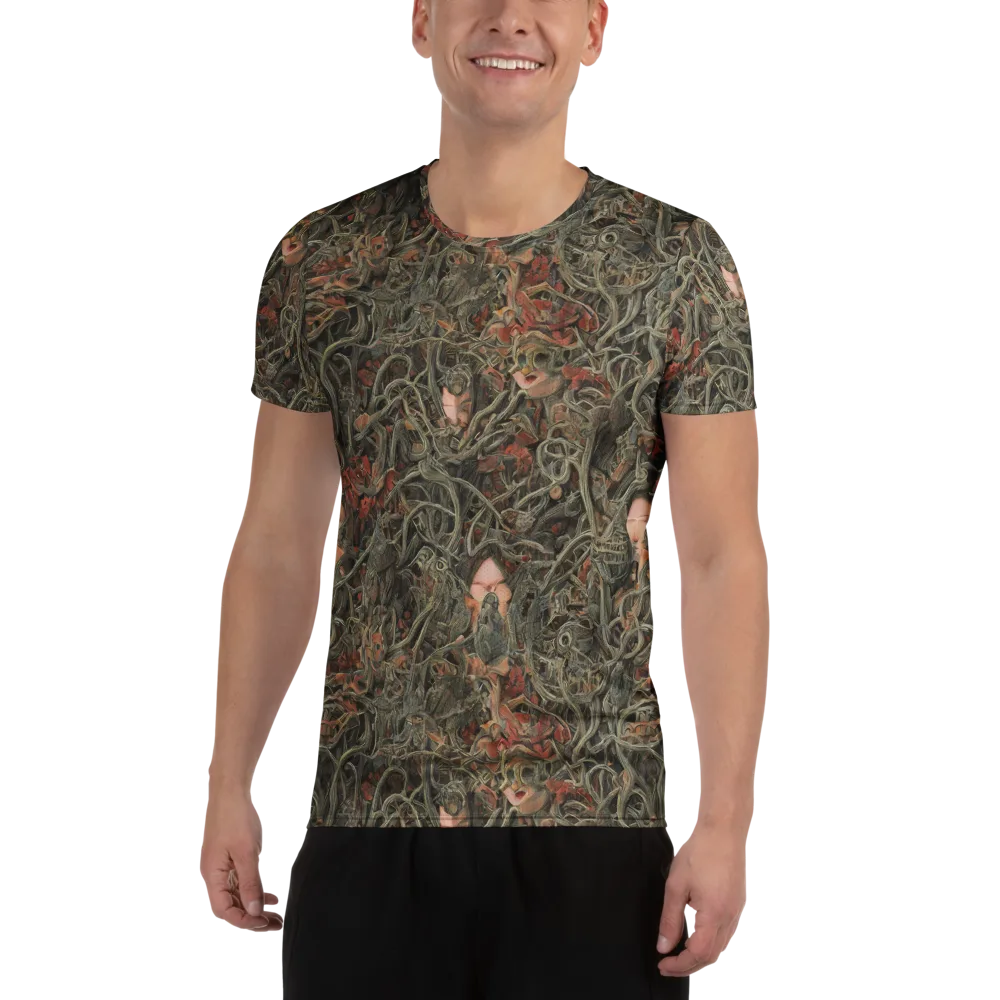 Olive Labyrinth on Men's Athletic T-Shirt — Front