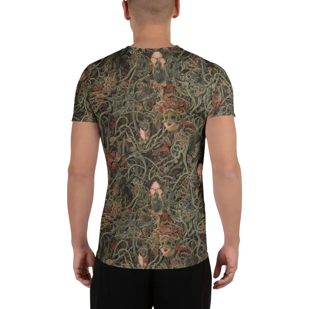 Olive Labyrinth on Men's Athletic T-Shirt — Back