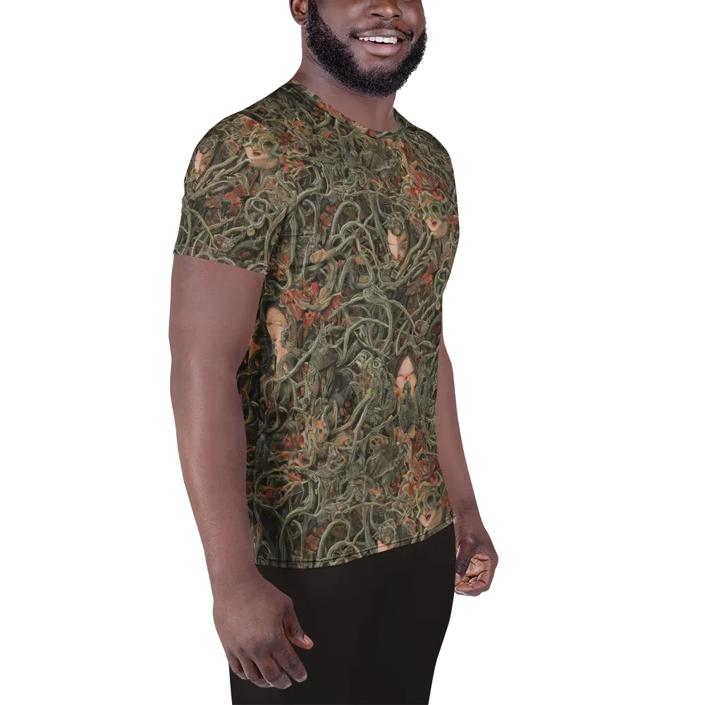 Olive Labyrinth on Men's Athletic T-Shirt — Right