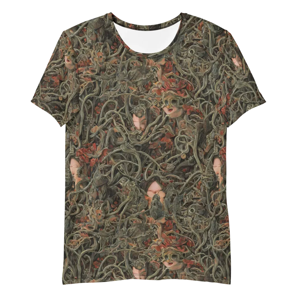 Olive Labyrinth on Men's Athletic T-Shirt — Front