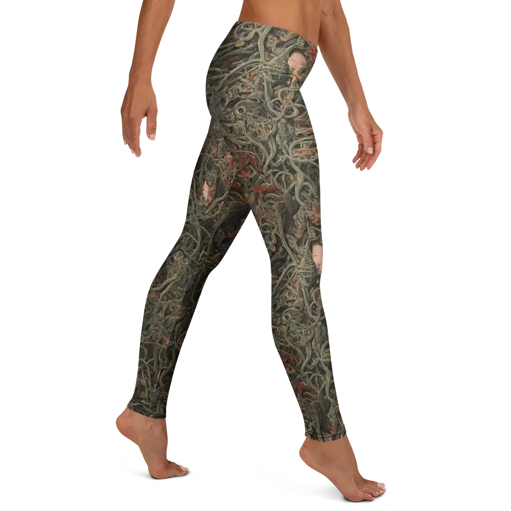 Olive Labyrinth on Leggings — Right