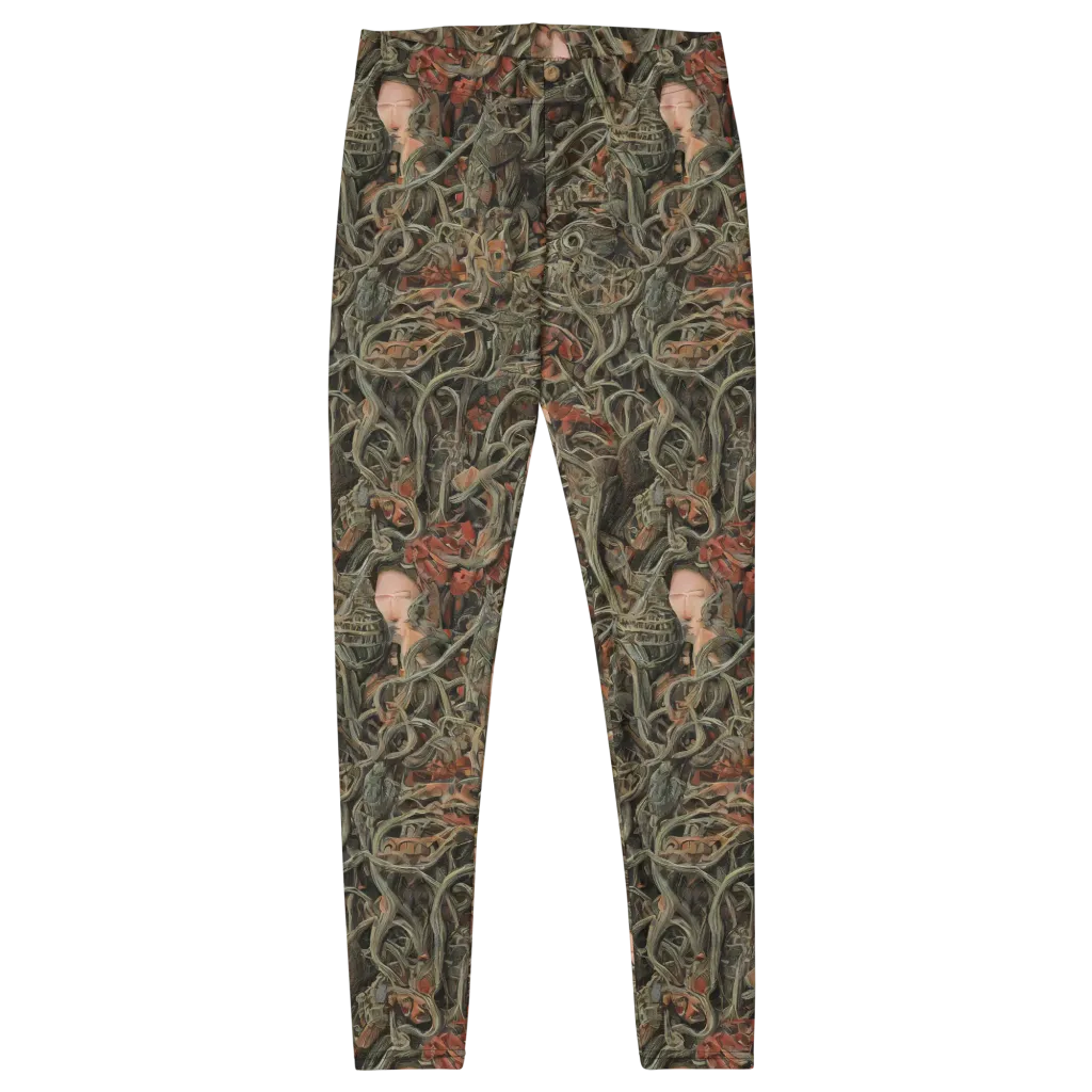 Olive Labyrinth on Leggings — Front