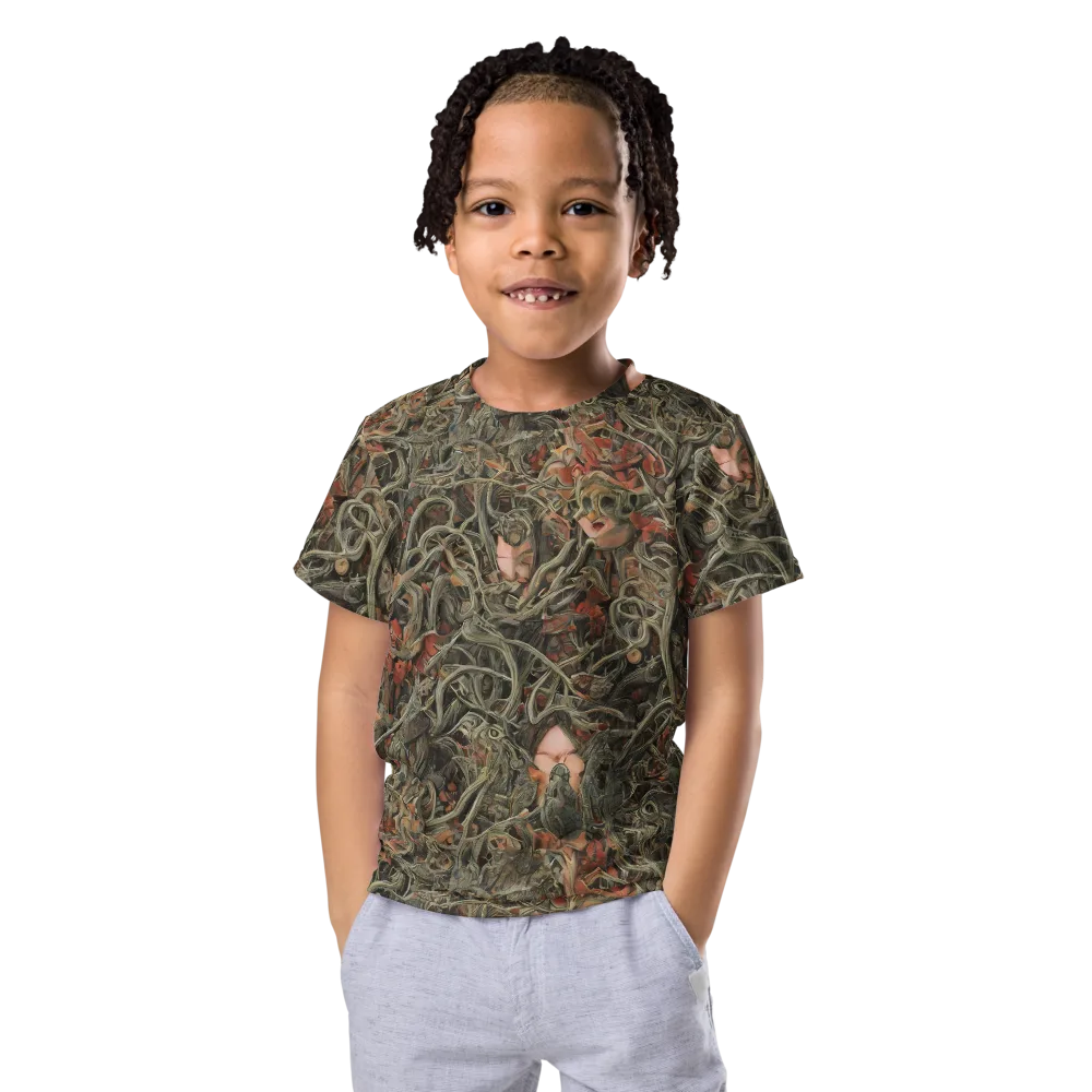 Olive Labyrinth on Kids Crew Neck T-Shirt — Front